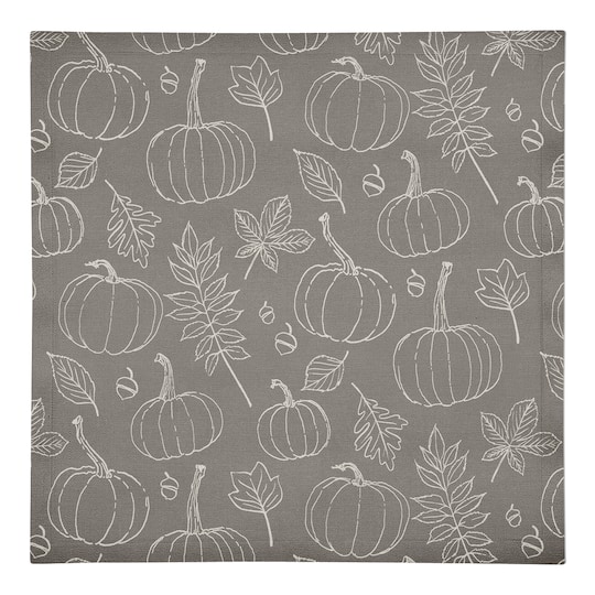 Gray Fall Pattern Cotton Twill Napkin
